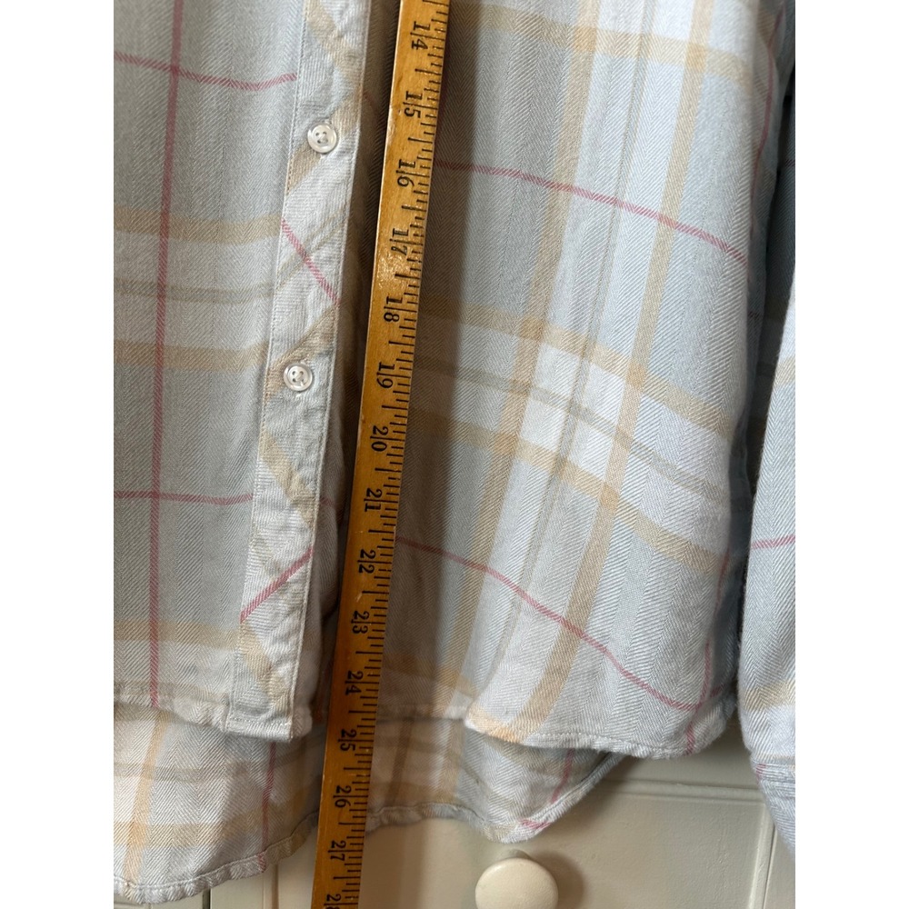 Rails Hunter Plaid Button Down Shirt Light Blue Pink Tan Flannel Small - Picture 5 of 6